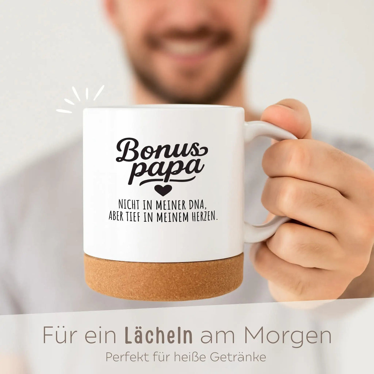 Tasse mit Korkboden - Bonuspapa - wunderwunsch