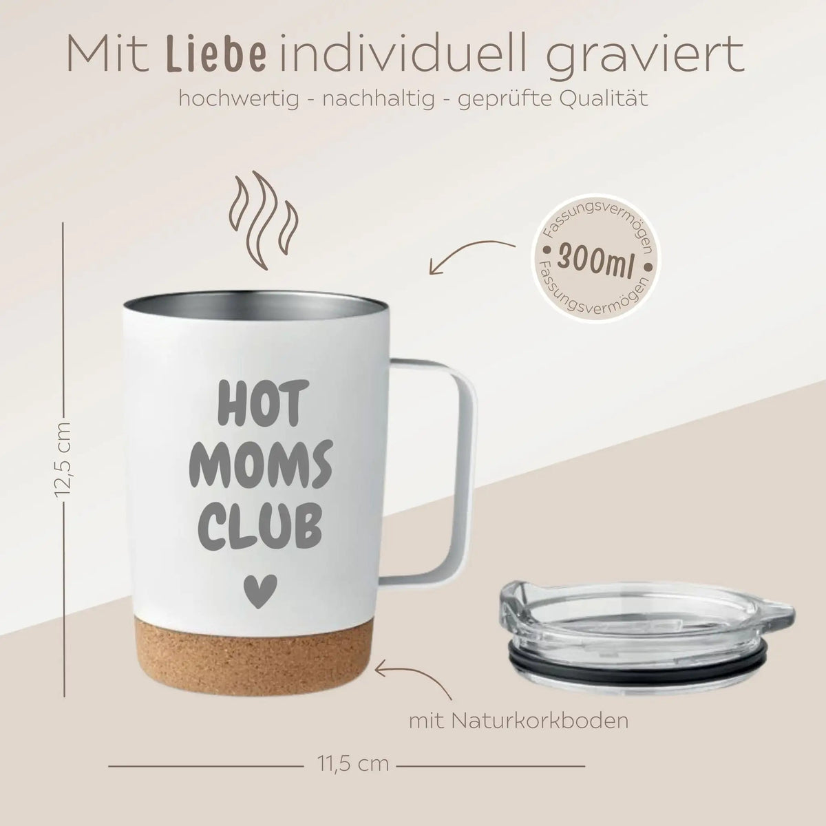 Thermobecher mit Kork - Moms Club - wunderwunsch