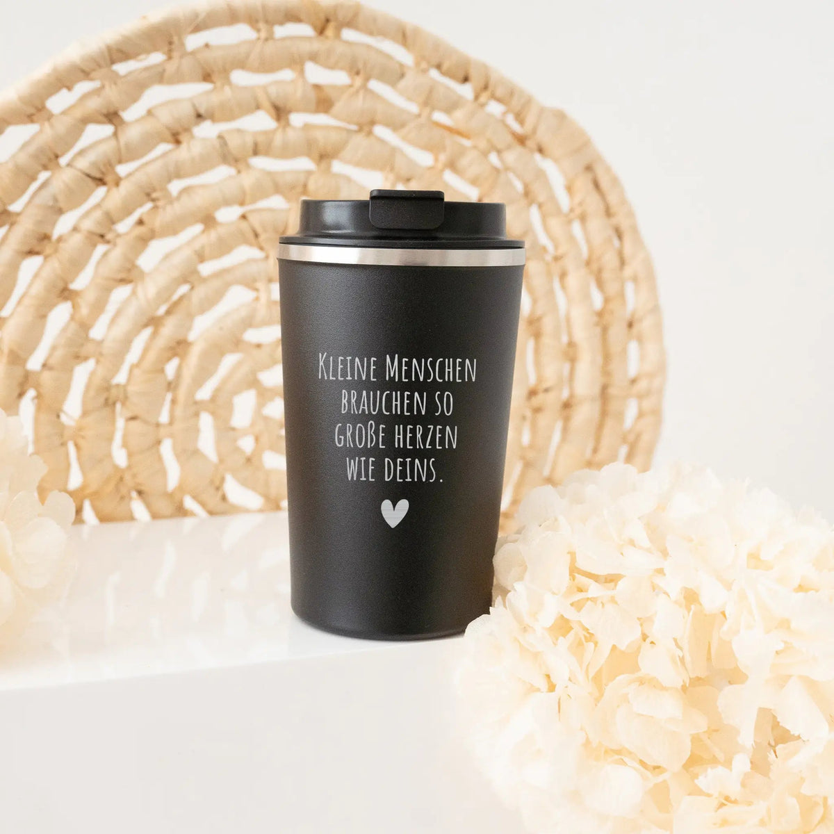 Thermobecher To-Go - Kleine Menschen brauchen große Herzen - wunderwunsch