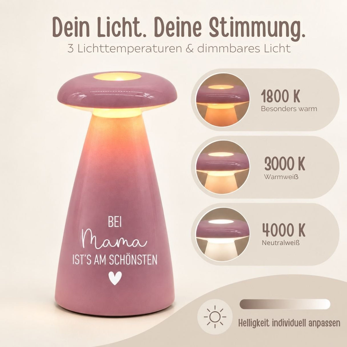 Tischleuchte 3in1 personalisiert - wunderwunsch