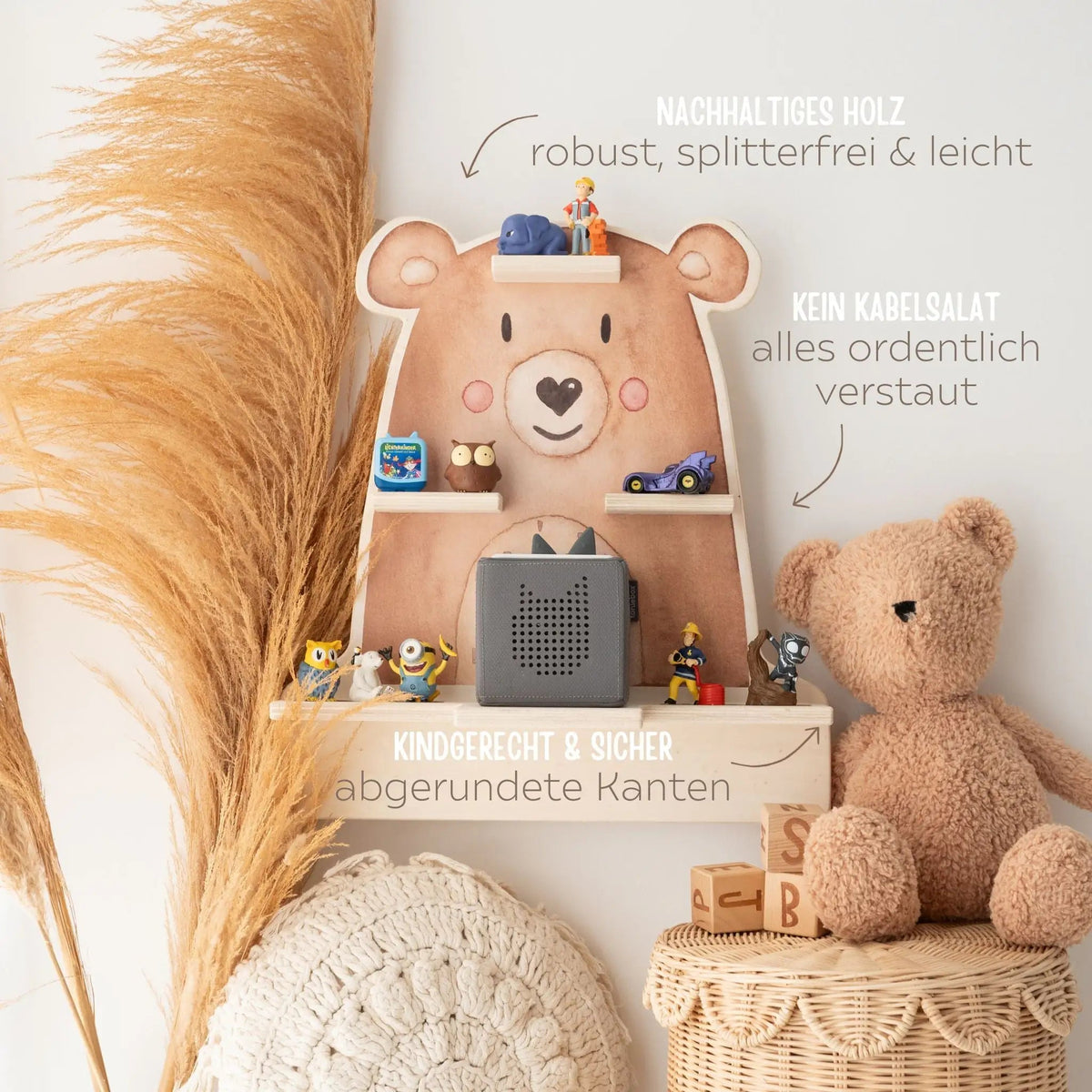 Toniebox Regal Holz - Bär Aquarell - wunderwunsch