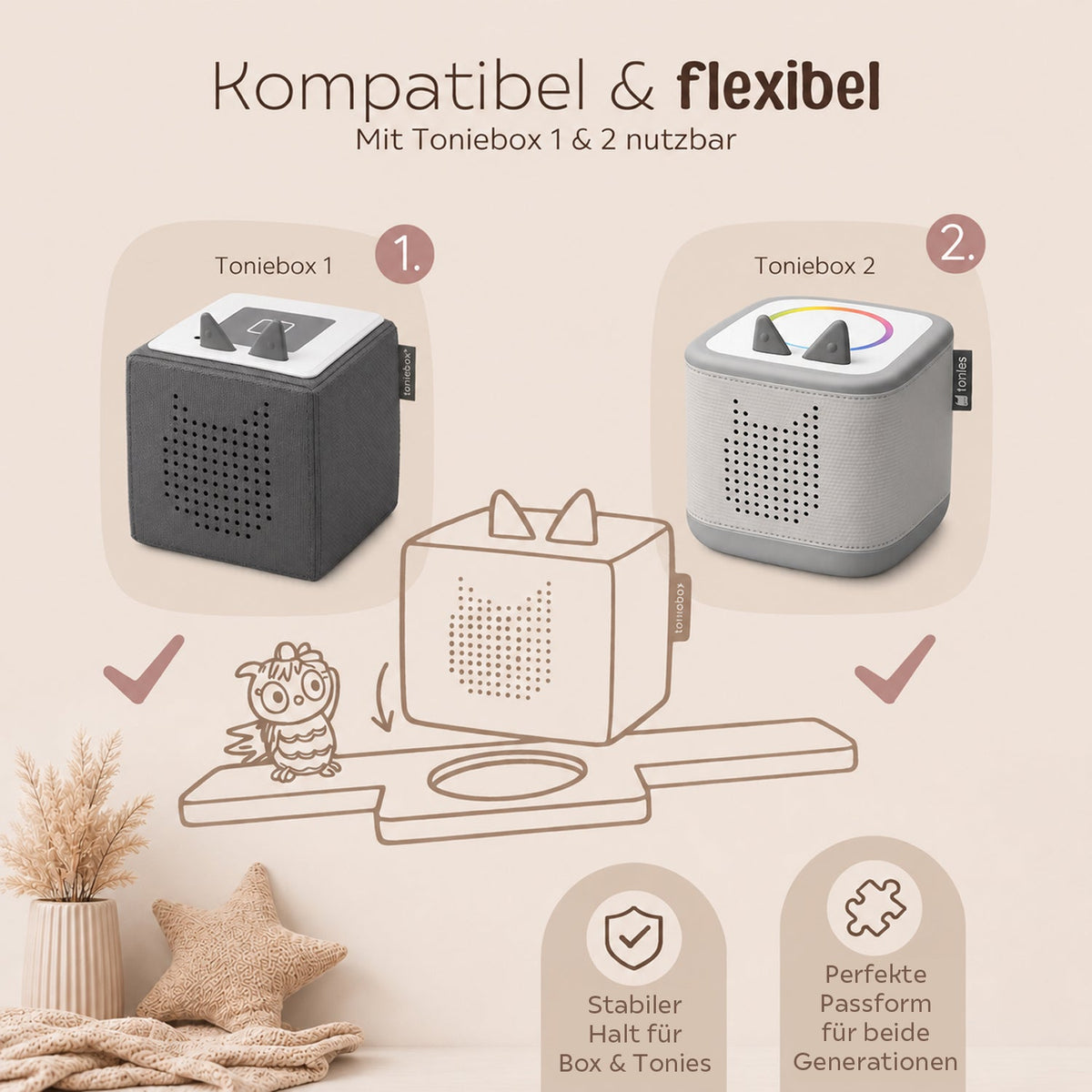 Toniebox Regal Holz - Löwe Aquarell - wunderwunsch