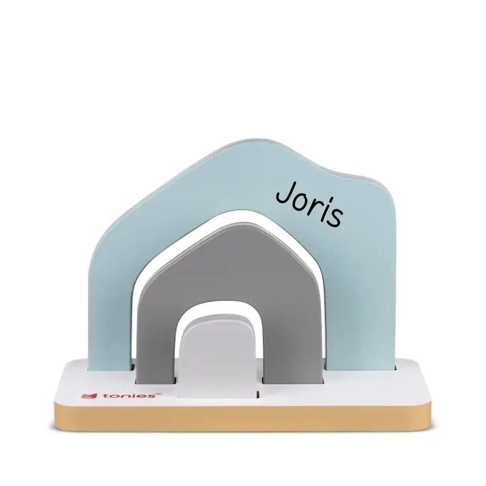 TONIES Mini Standregal personalisiert - Regenbogen, Berg, Haus - wunderwunsch