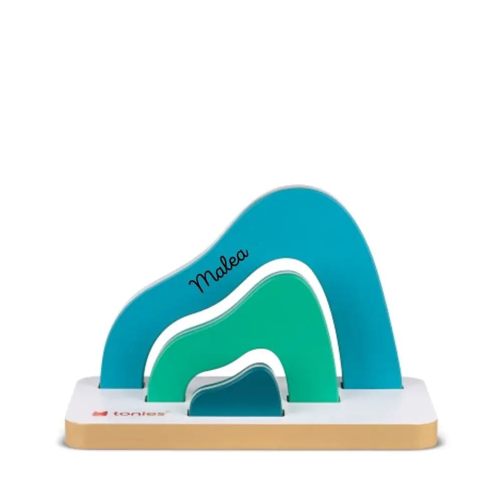 TONIES Mini Standregal personalisiert - Regenbogen, Berg, Haus - wunderwunsch