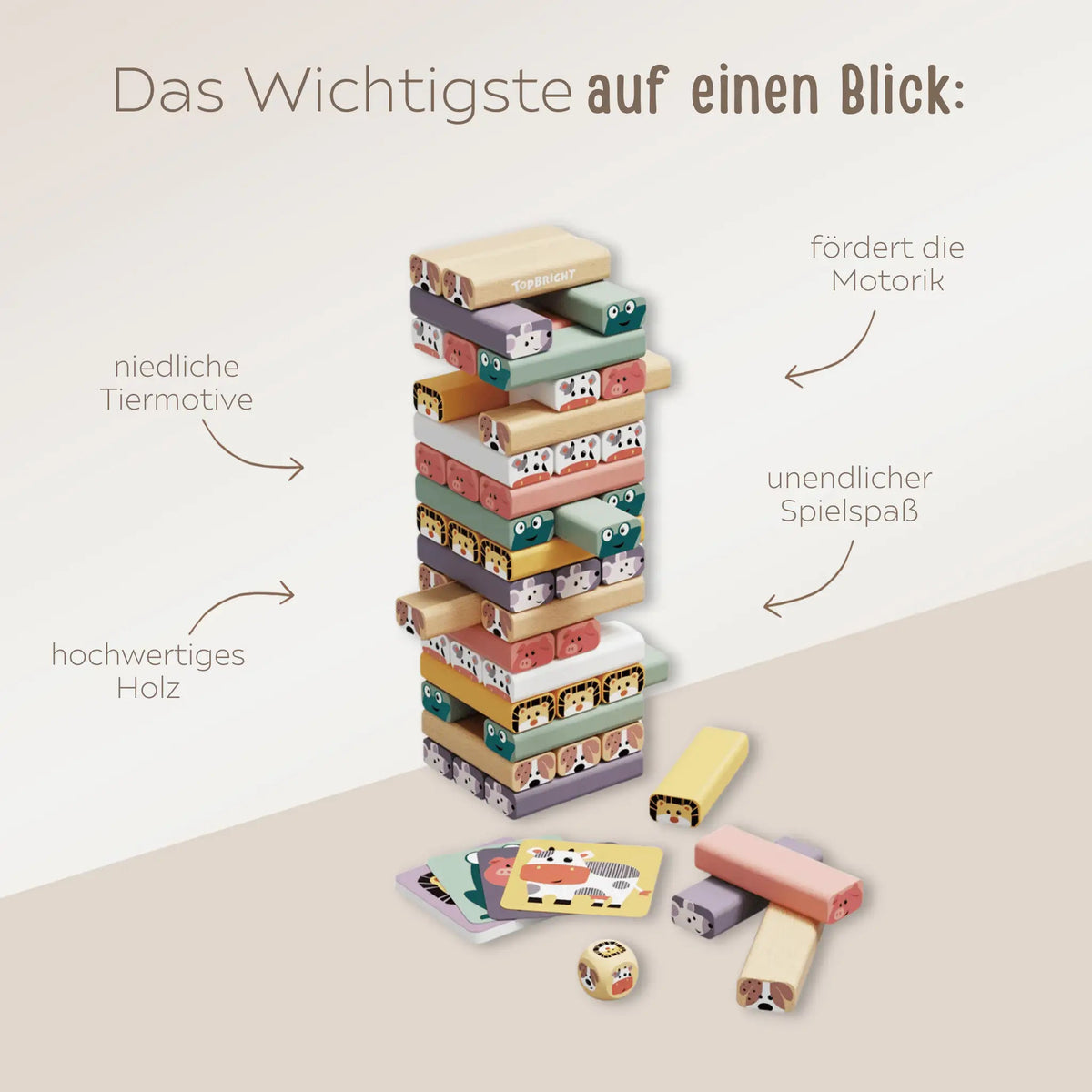 TOP BRIGHT Wackelturm personalisierbar - wunderwunsch