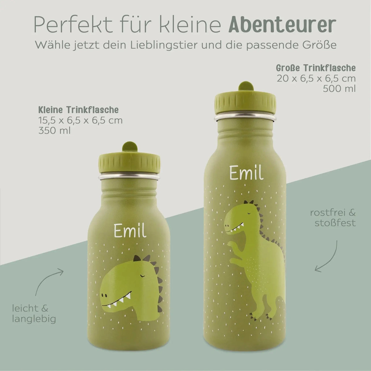 TRIXIE Kinder Trinkflasche personalisiert - Tiere - wunderwunsch