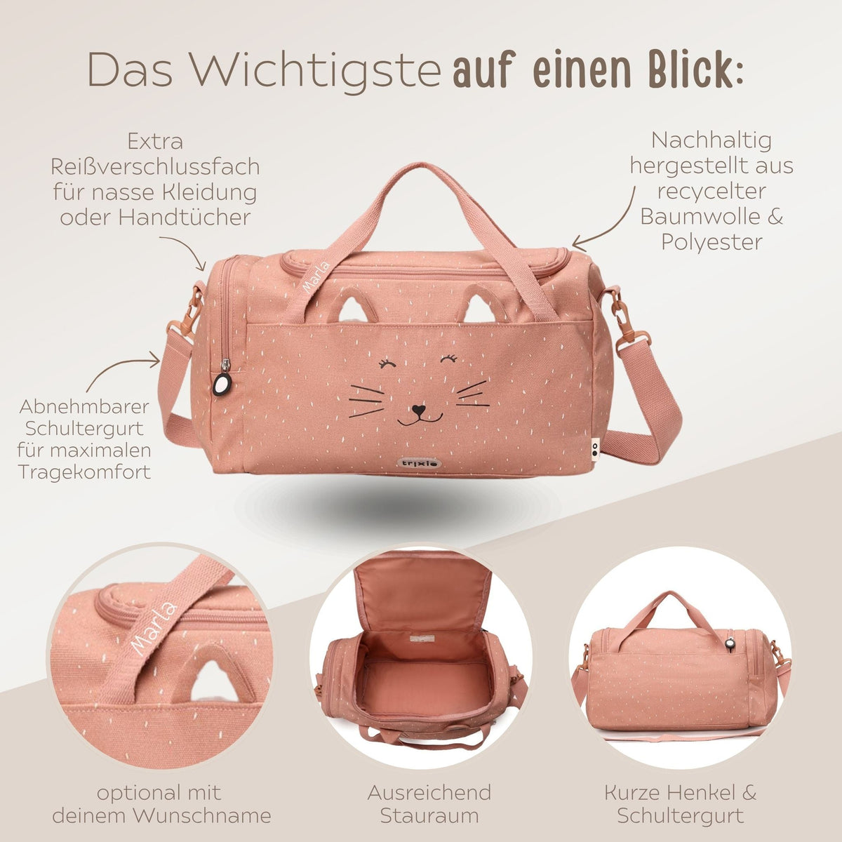TRIXIE Kinder Sporttasche personalisiert - wunderwunsch