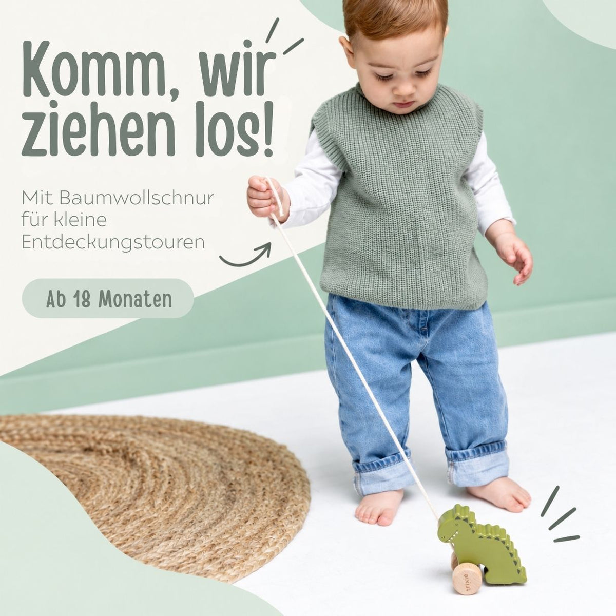 TRIXIE Kleines Nachziehtier Holz personalisiert - wunderwunsch