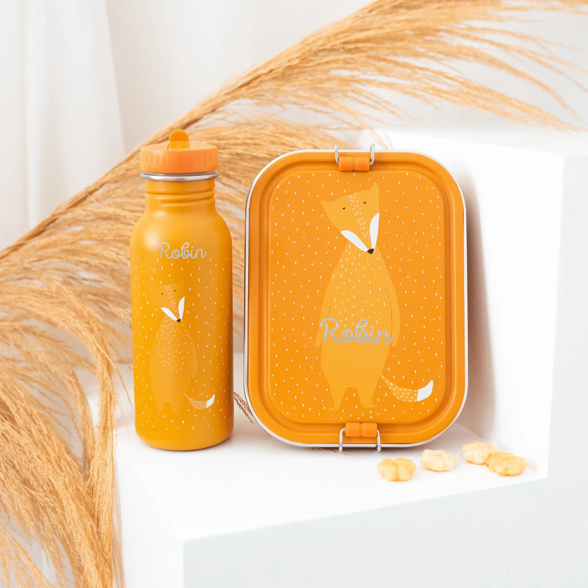 TRIXIE Lunch-Set - Brotdose & Trinkflasche - Fuchs - wunderwunsch
