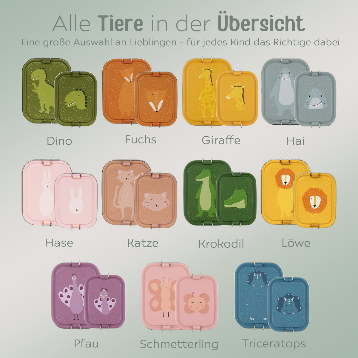 Trixie Brotdose aus Edelstahl personalisiert - Tiere - wunderwunsch