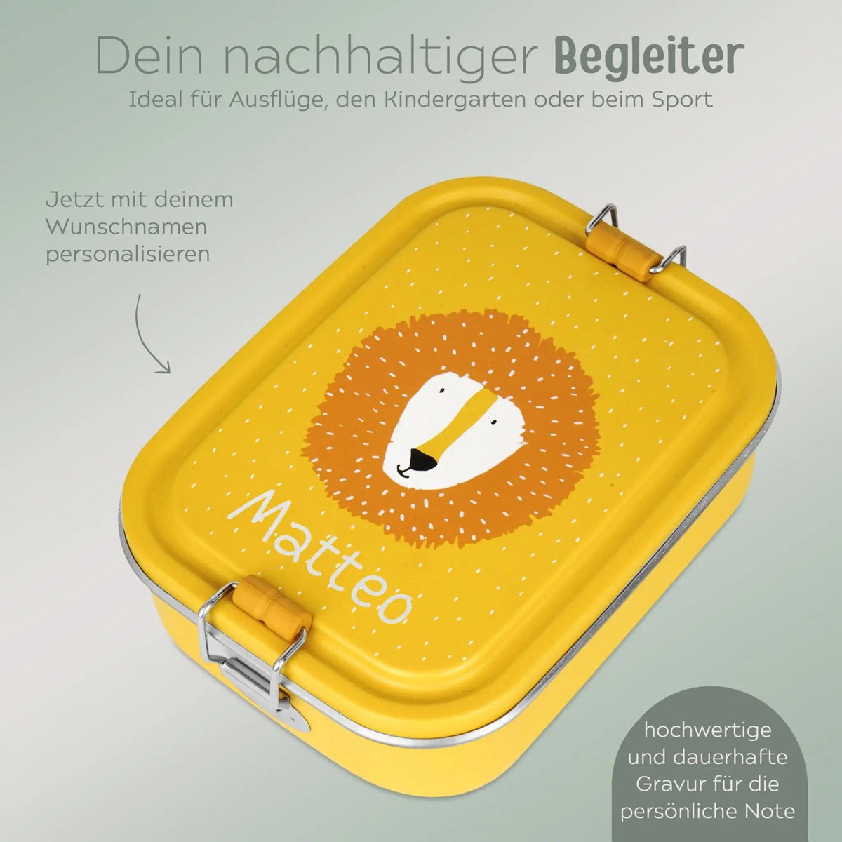 Trixie Brotdose aus Edelstahl personalisiert - Tiere - wunderwunsch