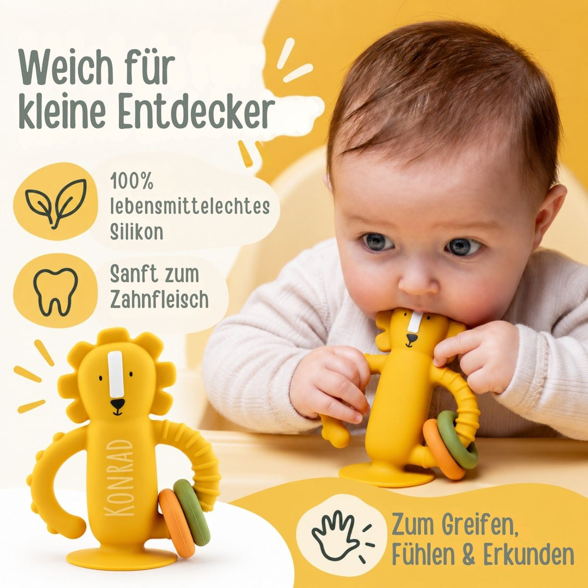TRIXIE Sensorikspielzeug aus Silikon mit Saugnapf personalisiert - wunderwunsch