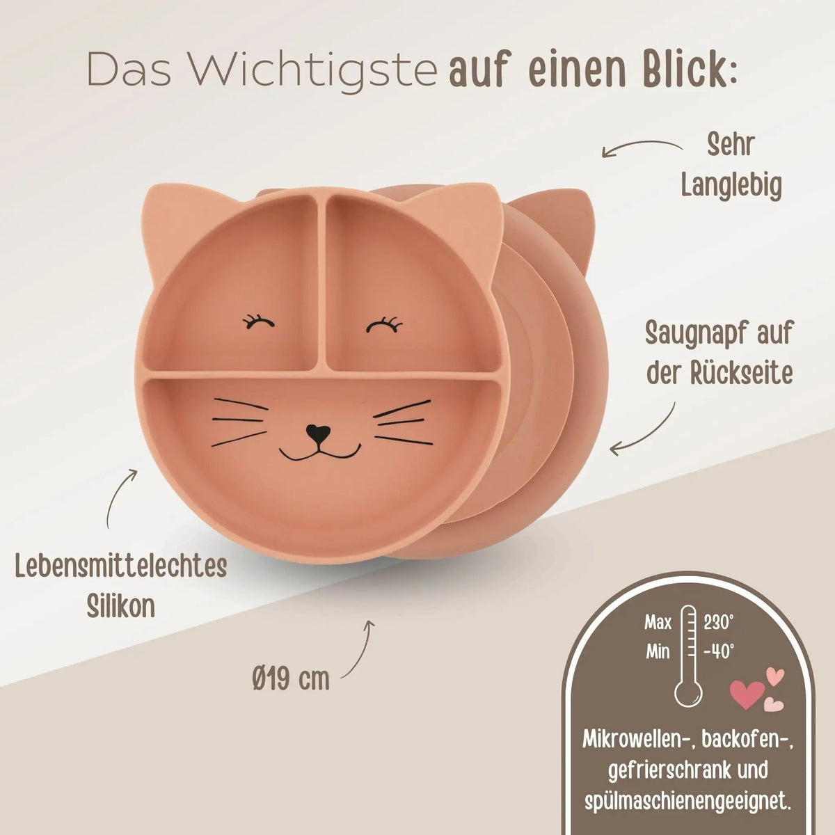 TRIXIE Silikon-Esslernteller mit Saugnapf - Tier - wunderwunsch