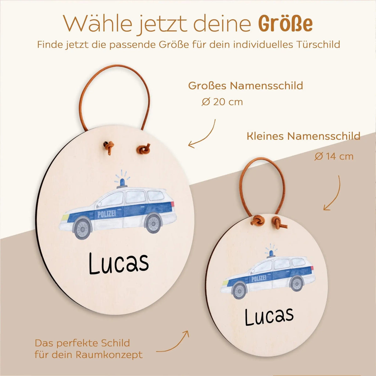 Türschild Kinderzimmer personalisiert - Fahrzeuge Aquarell - wunderwunsch