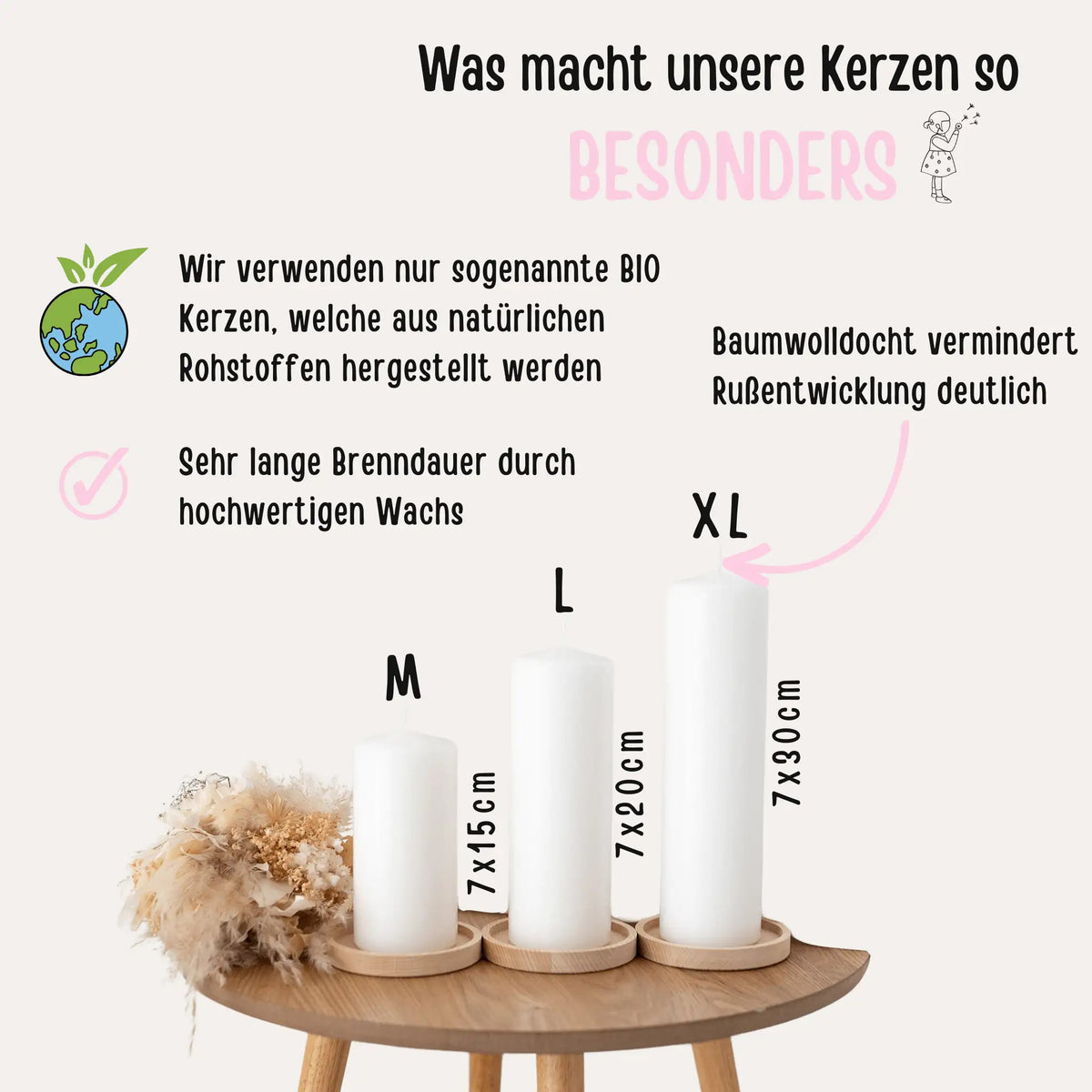 Weihnachtskerze personalisiert - Weihnachtsbär Aquarell - wunderwunsch