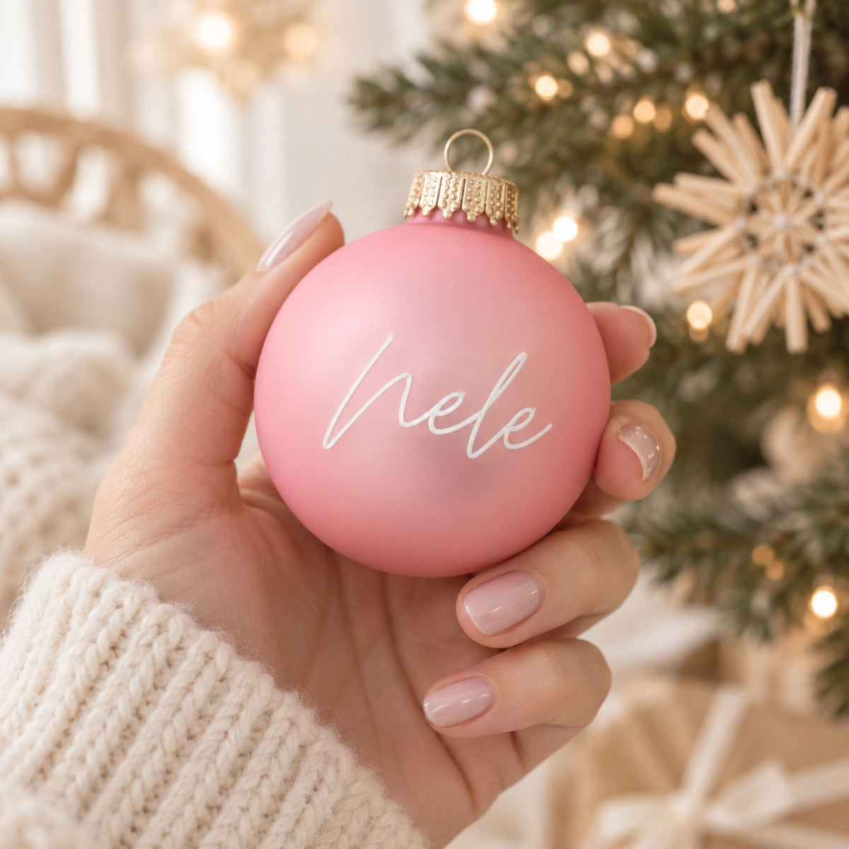 Weihnachtskugel - Name - wunderwunsch