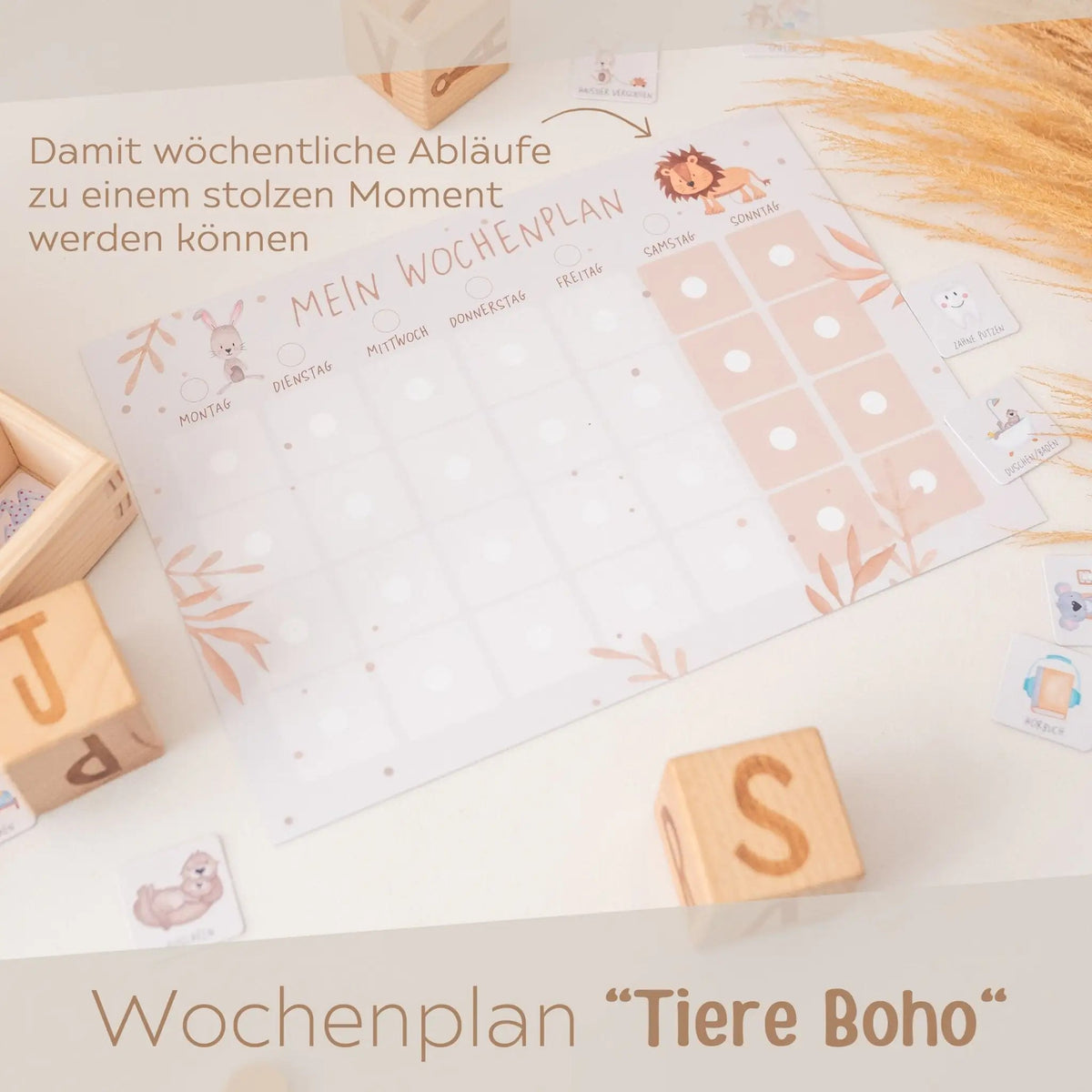 Wochenplan "Tiere Boho" - wunderwunsch