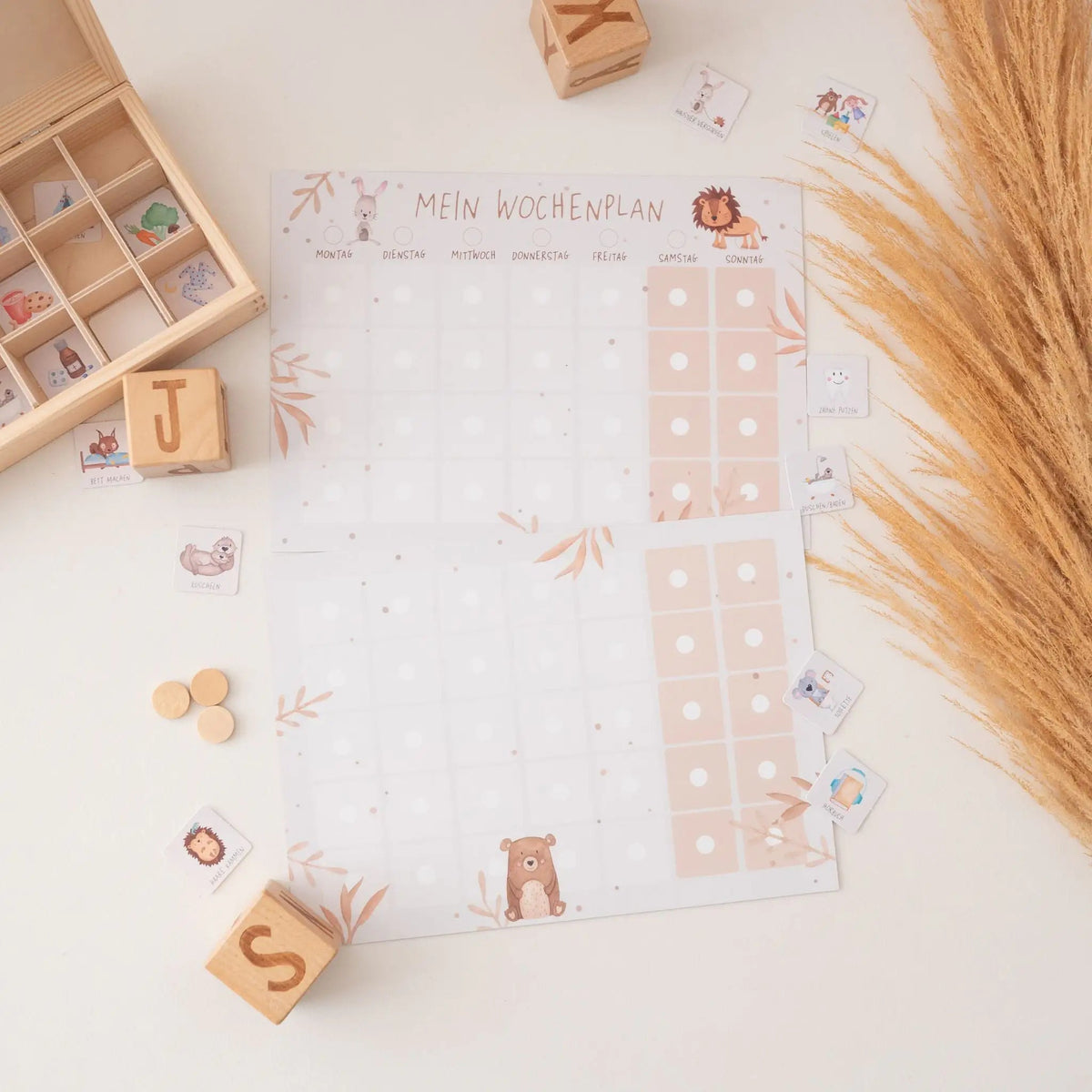 Wochenplan "Tiere Boho" - wunderwunsch