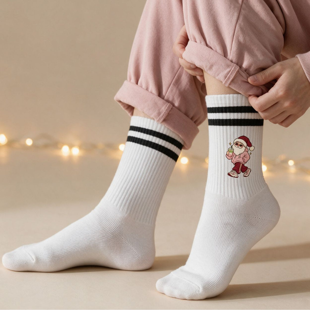 Tennissocken - Weihnachtsmann mit Matcha