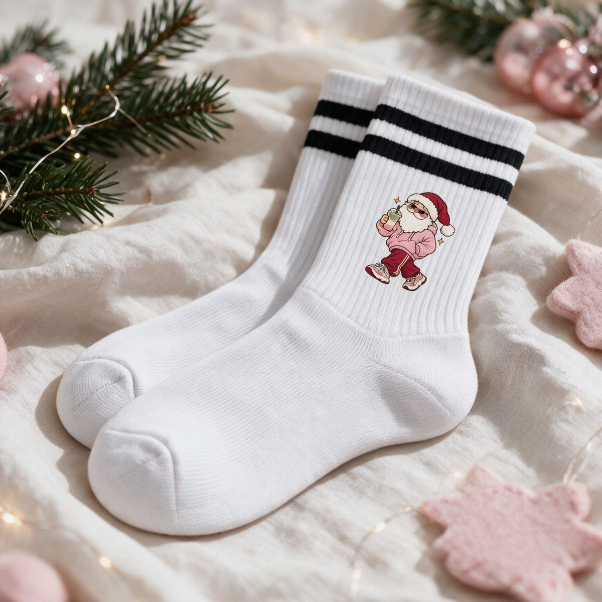 Tennissocken - Weihnachtsmann mit Matcha