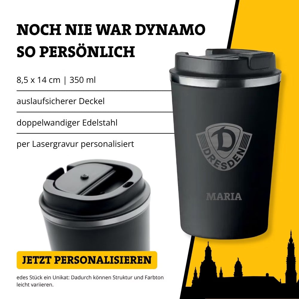 DYNAMO DRESDEN Coffee to Go Becher Wappen personalisiert - wunderwunsch