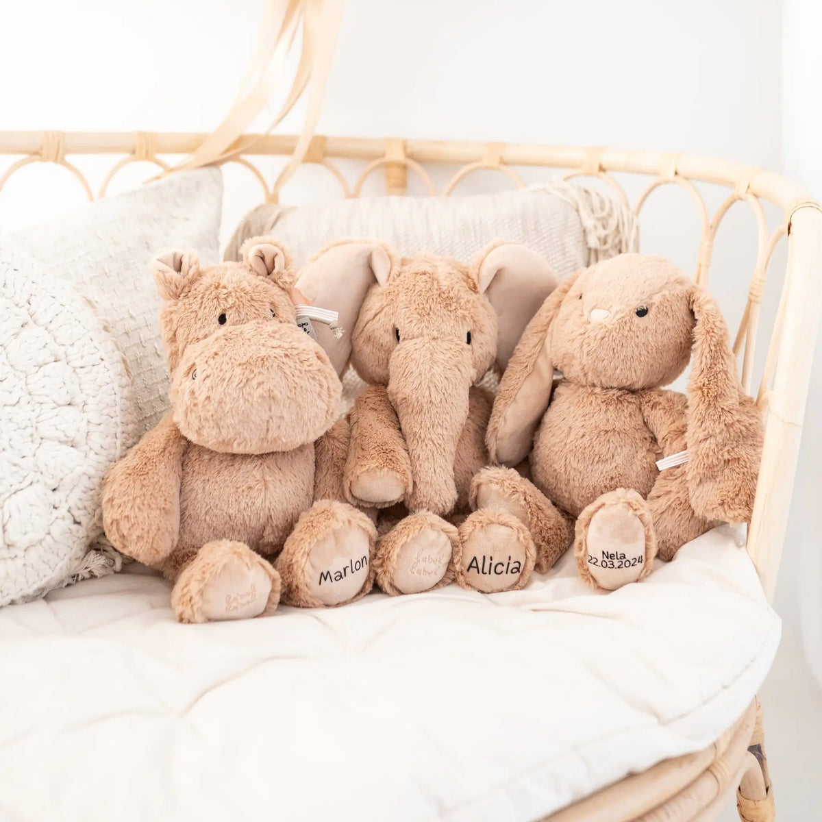 Kuscheltiere nougat - Nilpferd, Hase, Elefant personalisierbar Kuscheltier -  wunderwunsch