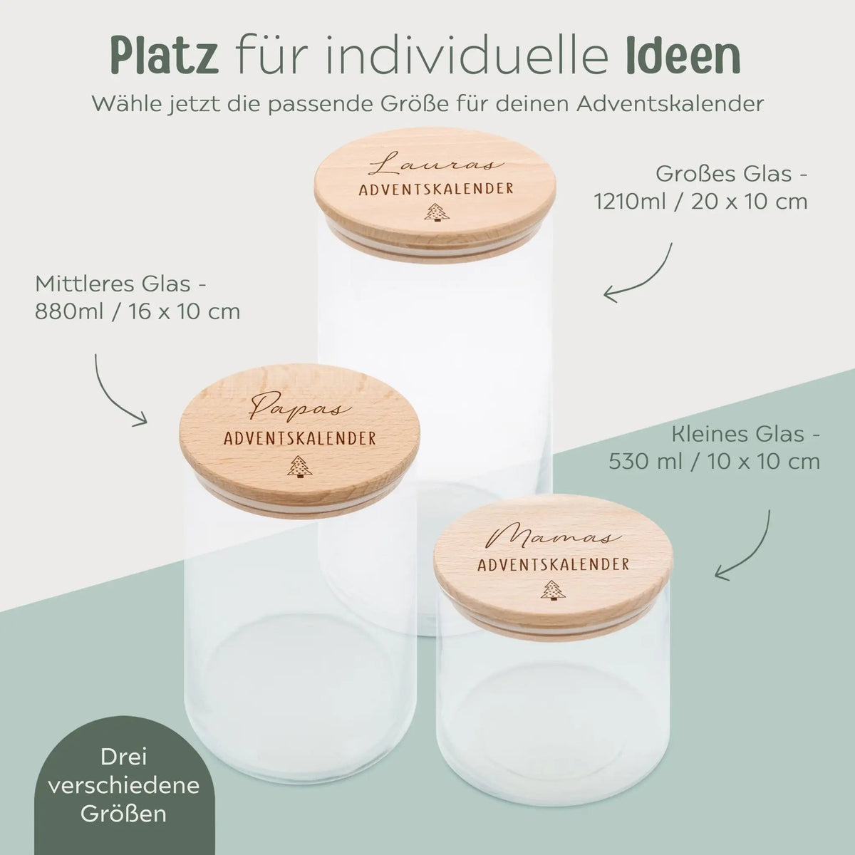 Adventskalender Aufbewahrungsglas personalisiert - wunderwunsch