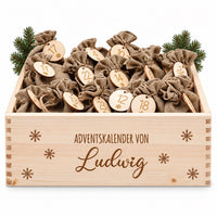 Adventskiste personalisiert - Schneeflocken Gravur