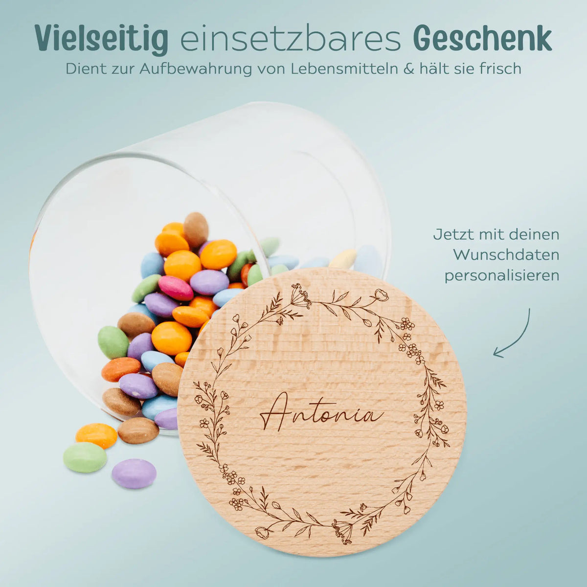 Aufbewahrungsglas "Blumenkranz" - wunderwunsch