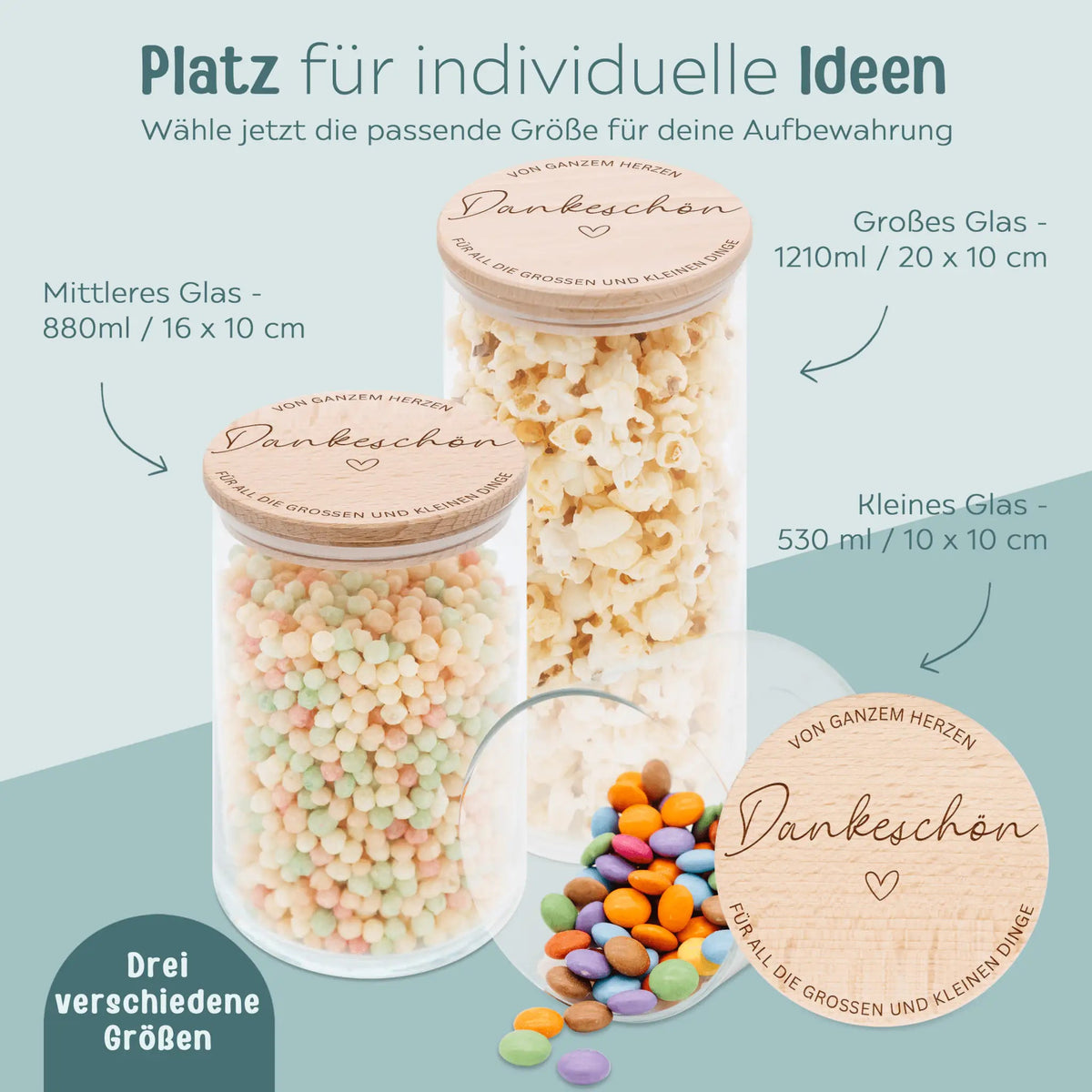 Aufbewahrungsglas "Dankeschön von Herzen" - wunderwunsch