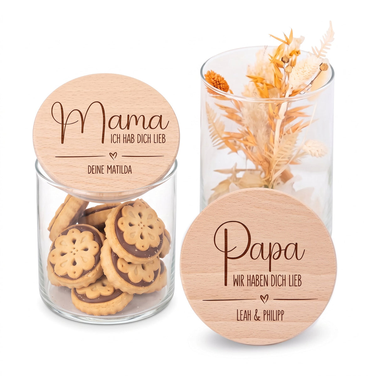 Aufbewahrungsglas "Mama/Papa" - wunderwunsch