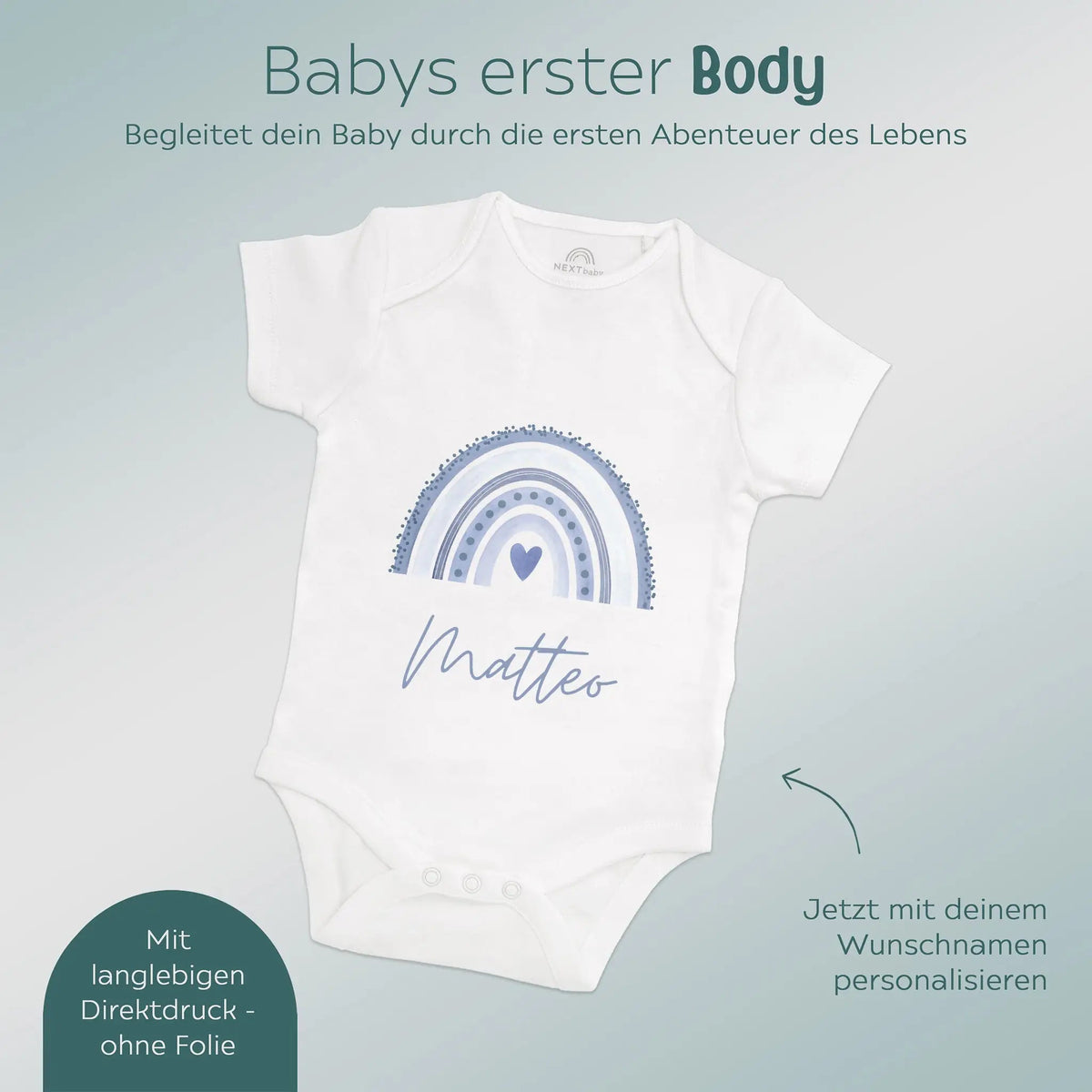 Baby Body "Regenbogen" personalisiert - wunderwunsch