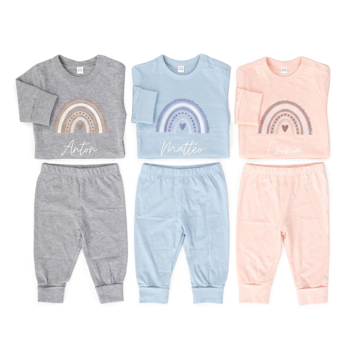 Baby Pyjama "Regenbogen" personalisiert - wunderwunsch