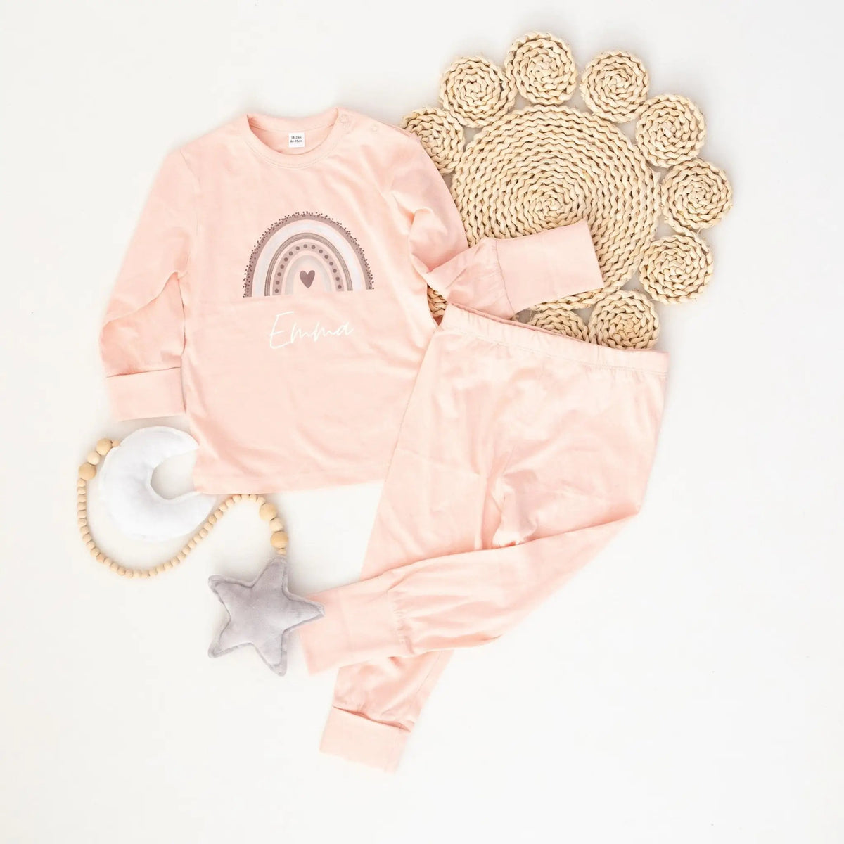 Baby Pyjama "Regenbogen" personalisiert - wunderwunsch