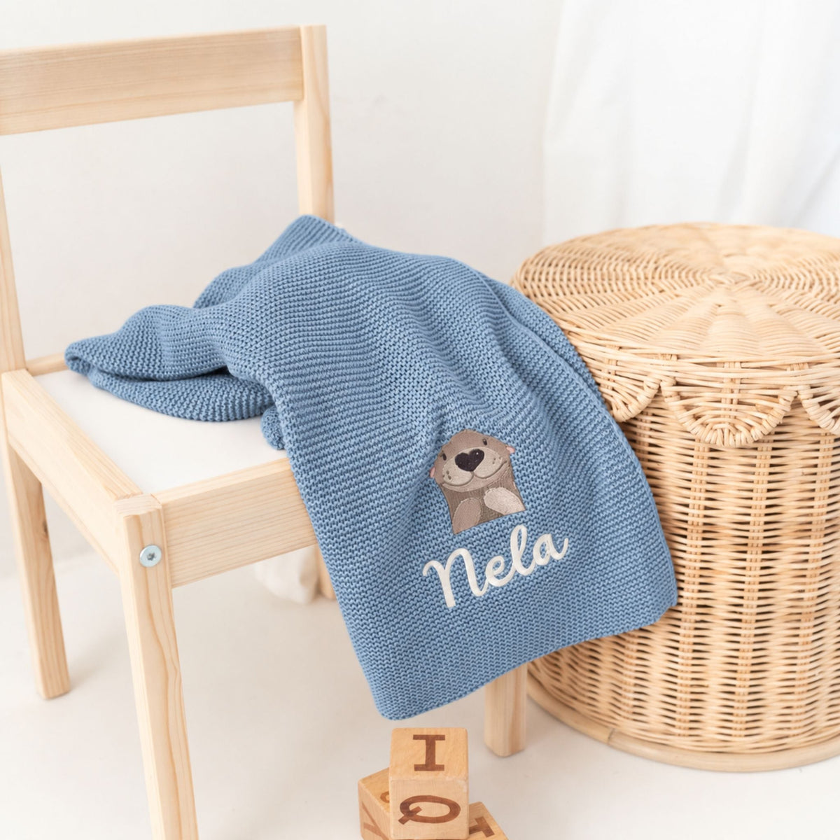 Babydecke personalisiert aus 100 % Bio-Baumwolle - Tiermotiv - wunderwunsch