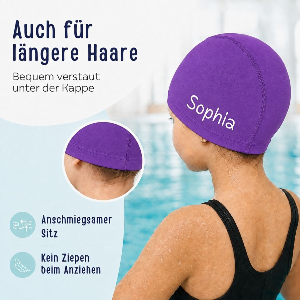 Badekappe Kinder mit Namen - wunderwunsch