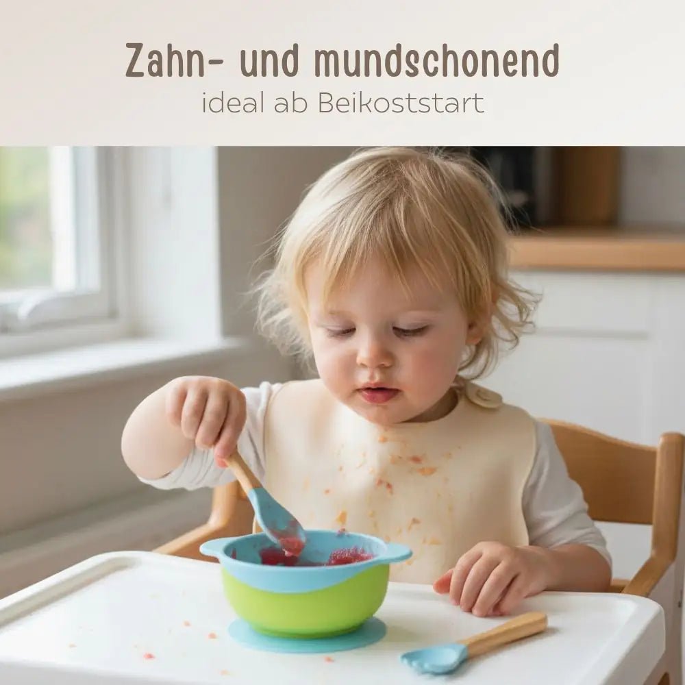 Bambus Besteck-Set mit Silikon personalisierbar - wunderwunsch