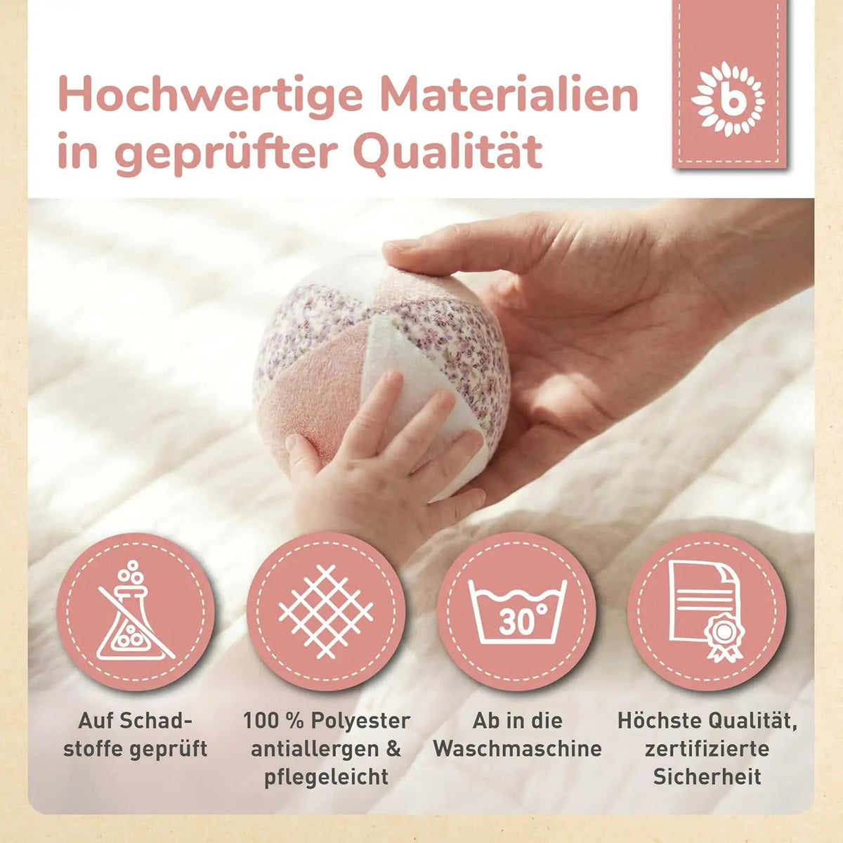 BIECO Stoffball mit Rassel personalisiert - wunderwunsch