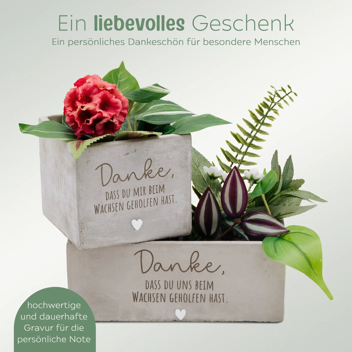 Blumentopf - Danke, dass du beim wachsen geholfen hast - wunderwunsch