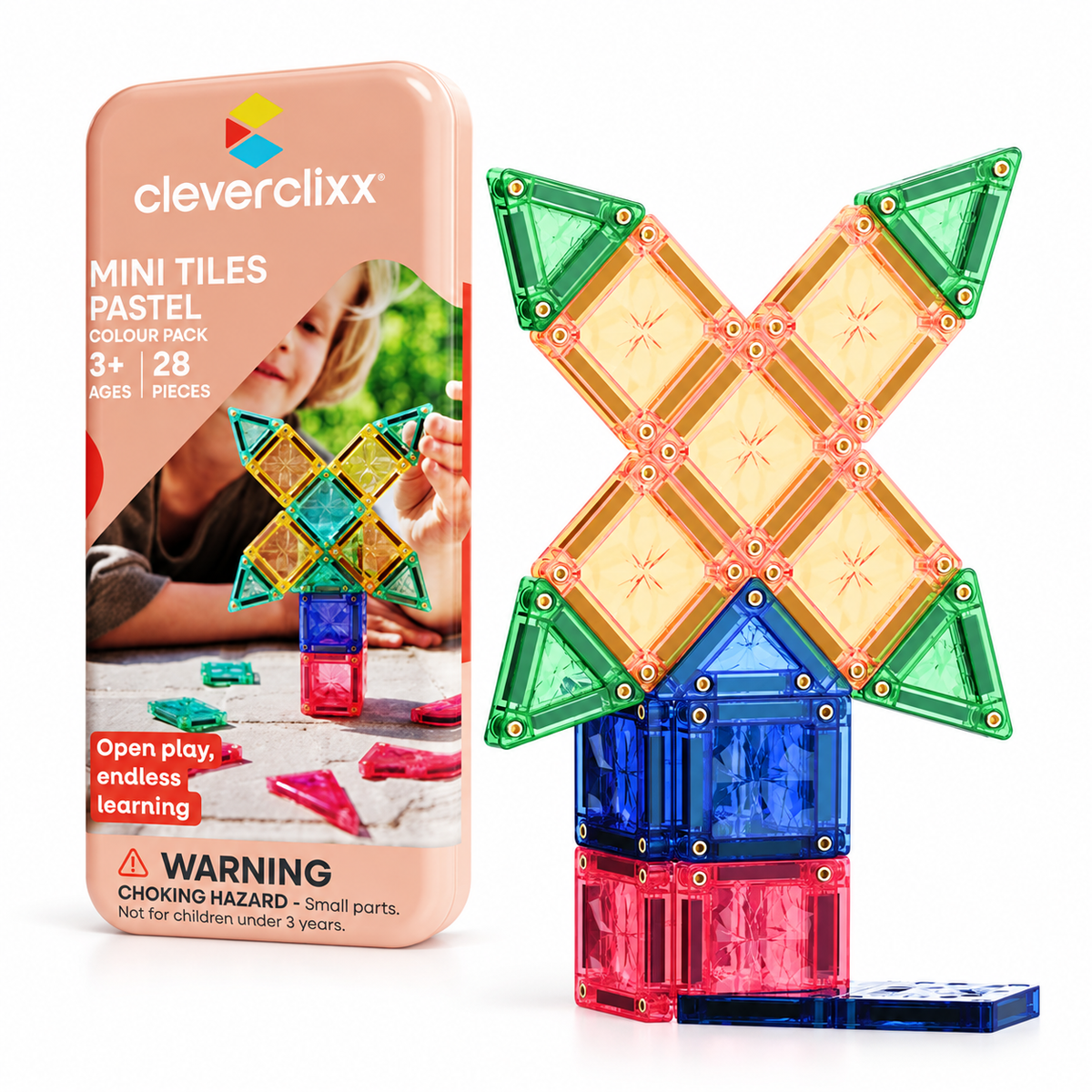 CLEVERCLIXX Mini Tiles Pack - Pastellfarben, 28 Teile - wunderwunsch