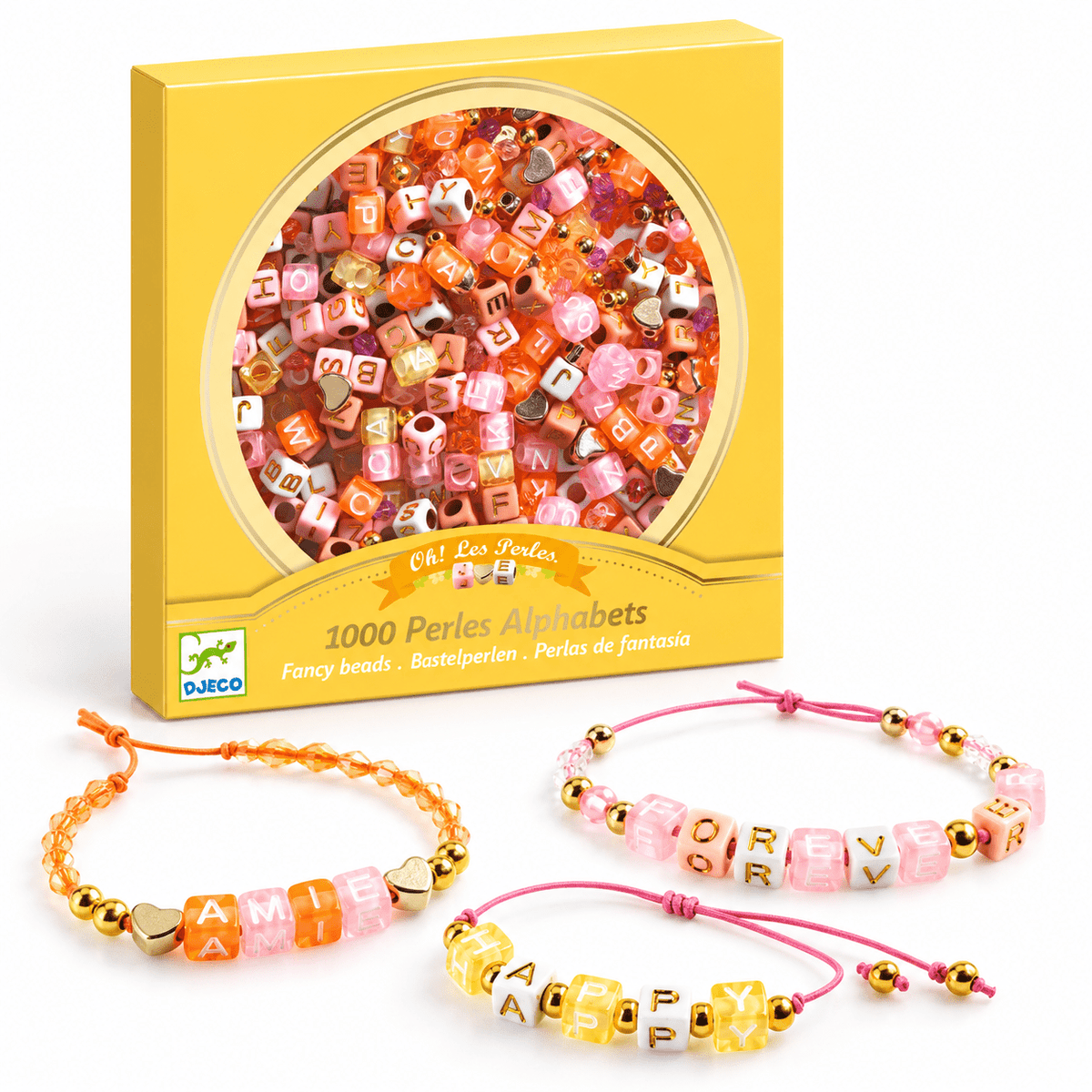 DJECO Schmuck basteln - 1000 Buchstabenperlen - wunderwunsch