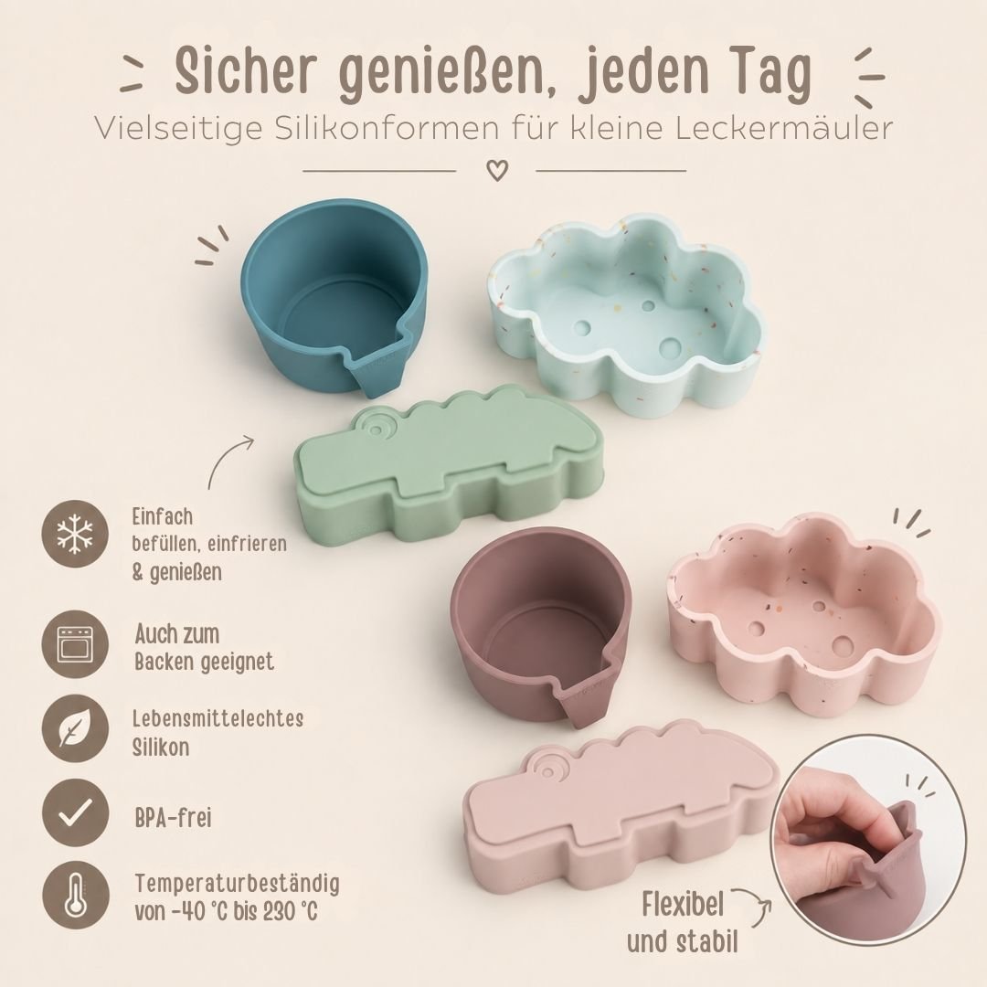 DONEBYDEER 3er-Set Silikonformen Snackbox Einlage - wunderwunsch