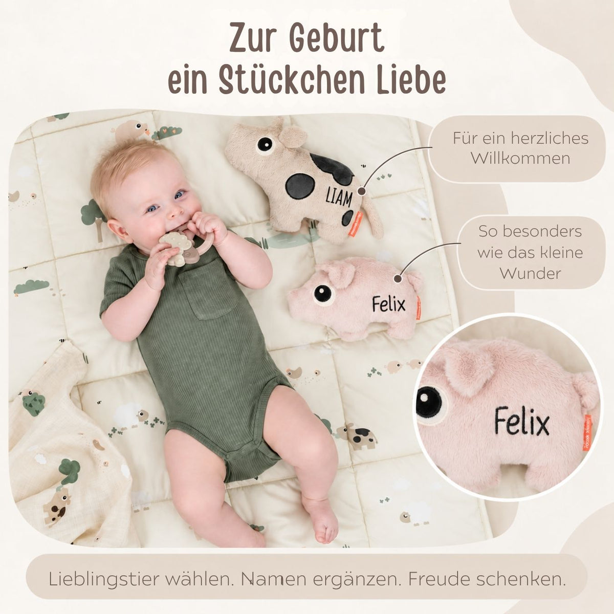 DONEBYDEER Kuscheltier personalisiert - wunderwunsch