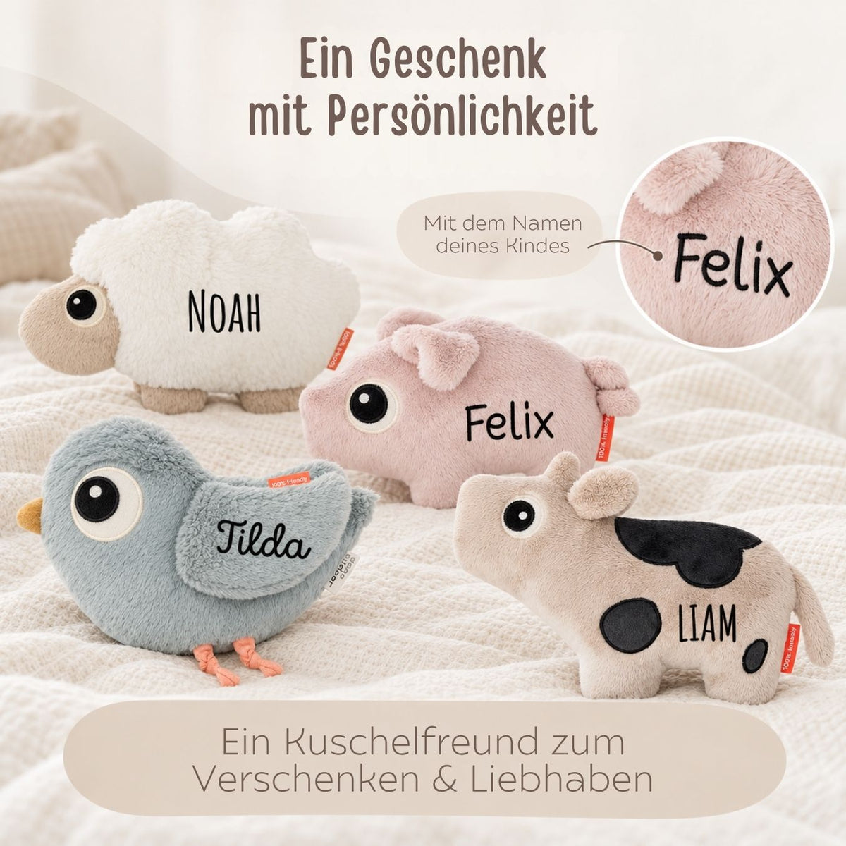 DONEBYDEER Kuscheltier personalisiert - wunderwunsch