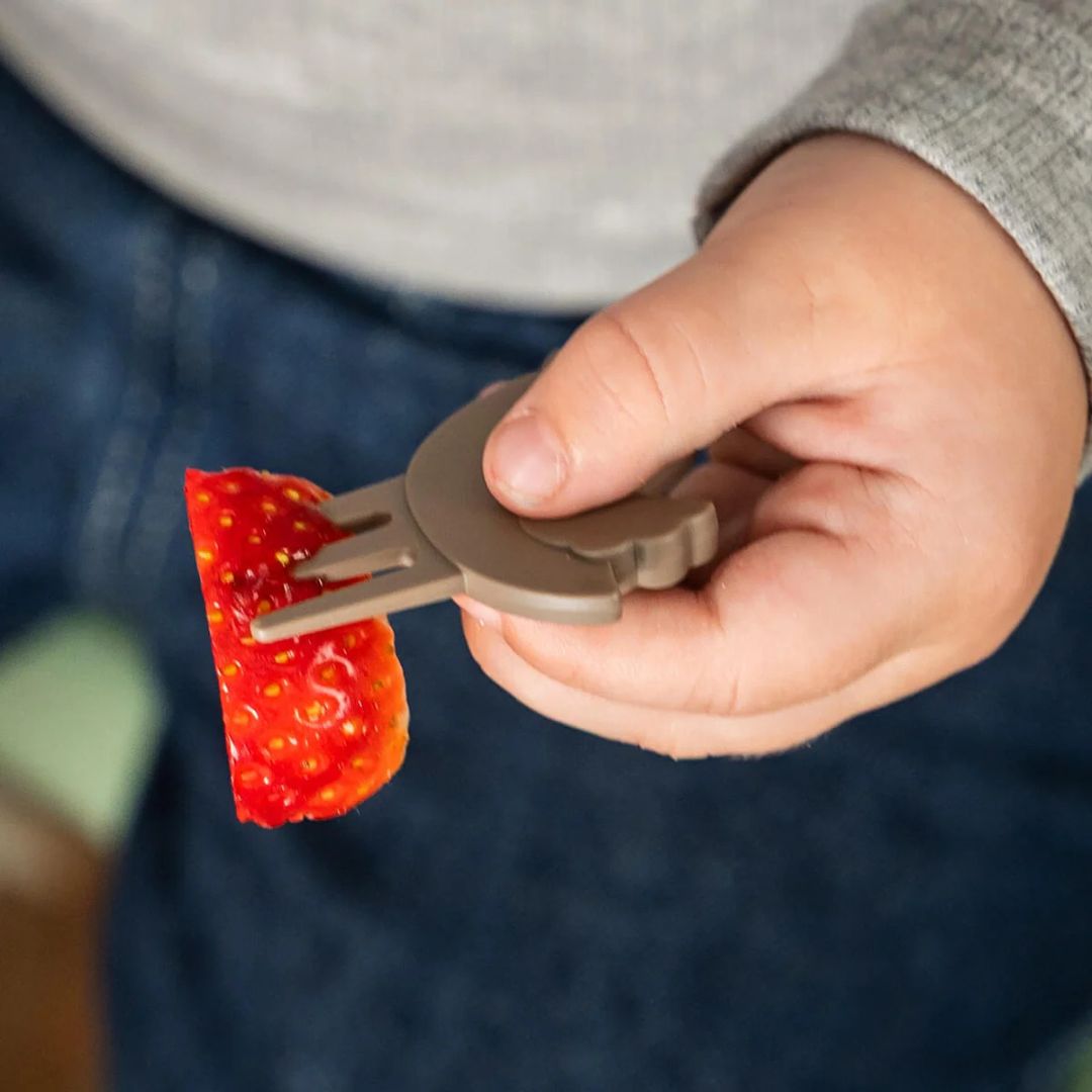 DONEBYDEER Snackbox klein mit Snack Gabeln personalisiert - Tiny Trails - wunderwunsch