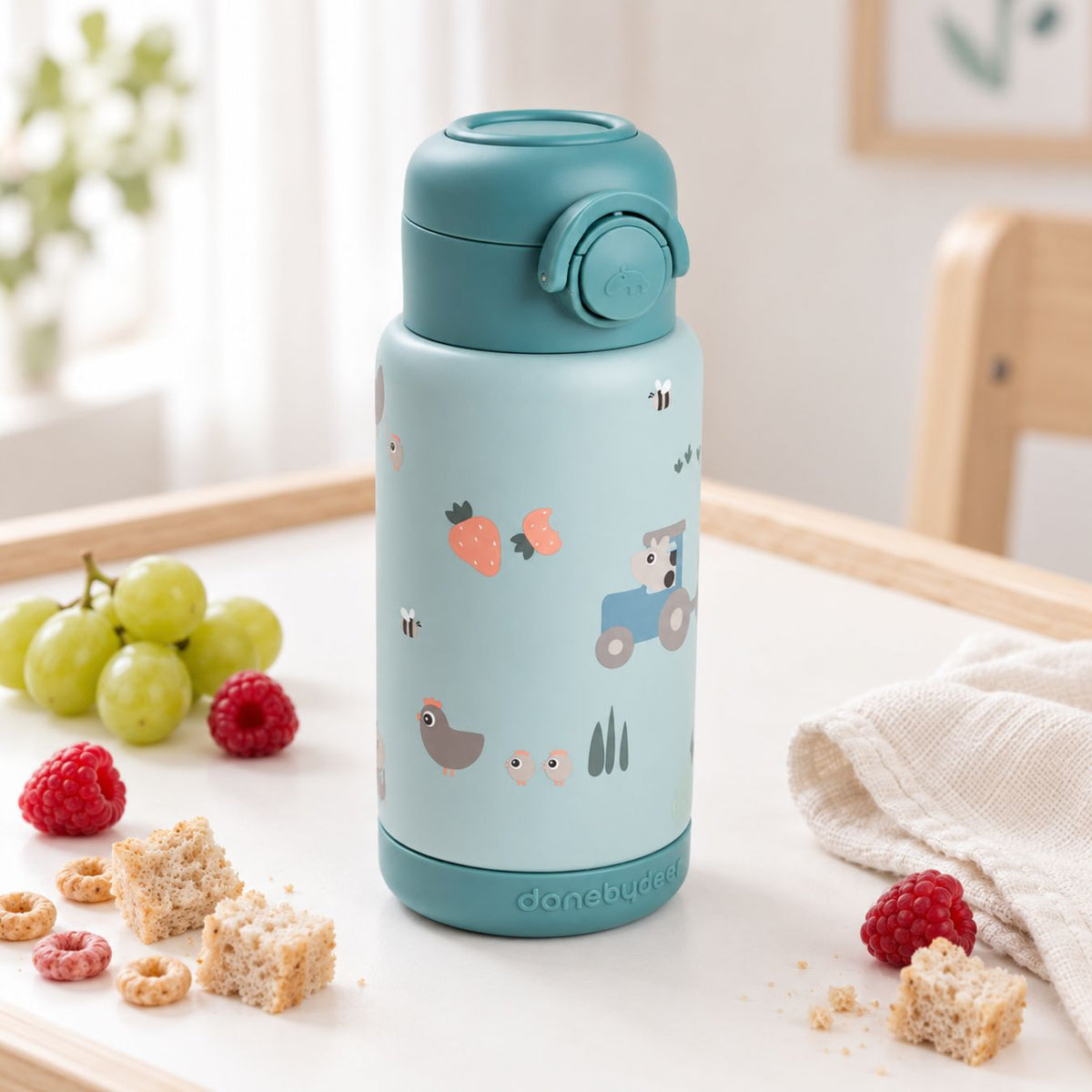 DONEBYDEER Thermos Trinkflasche mit Strohhalm 340ml - wunderwunsch