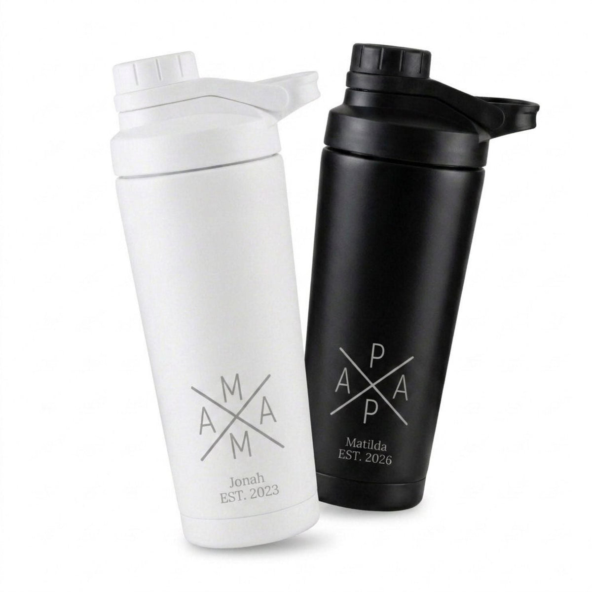 Edelstahl Shaker 700ml personalisiert - Mama/Papa - wunderwunsch