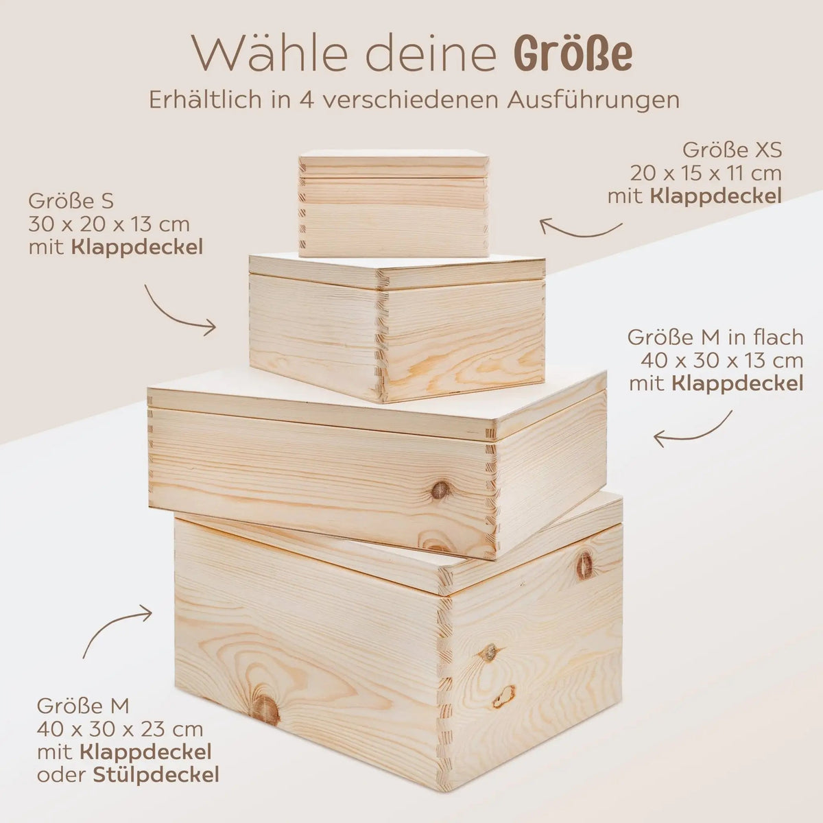 Erinnerungsbox Holz mit Wunschdaten – Tiere unten Gravur - wunderwunsch