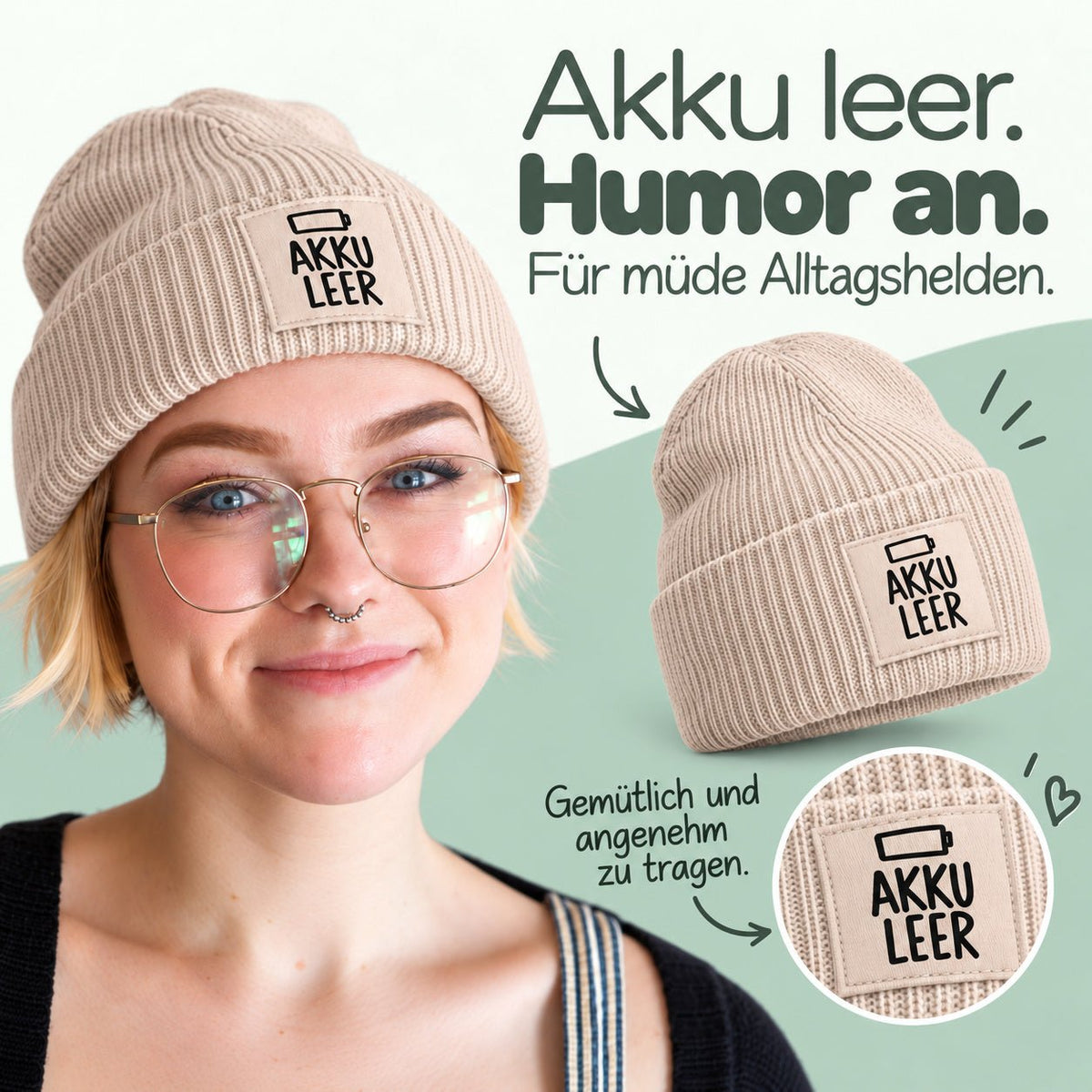 Erwachsene Beanie Mütze mit Spruch - wunderwunsch