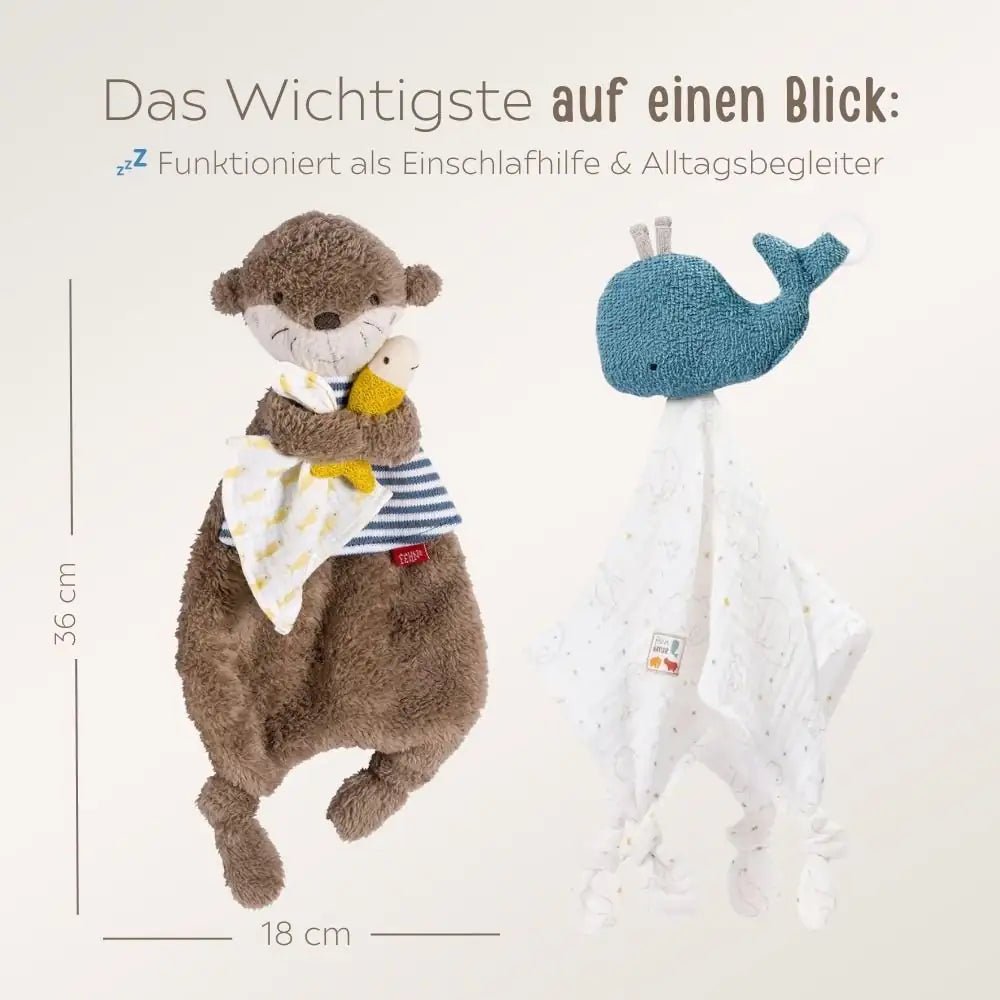 FEHN Schmusetuch personalisiert - Otter, Wal - wunderwunsch